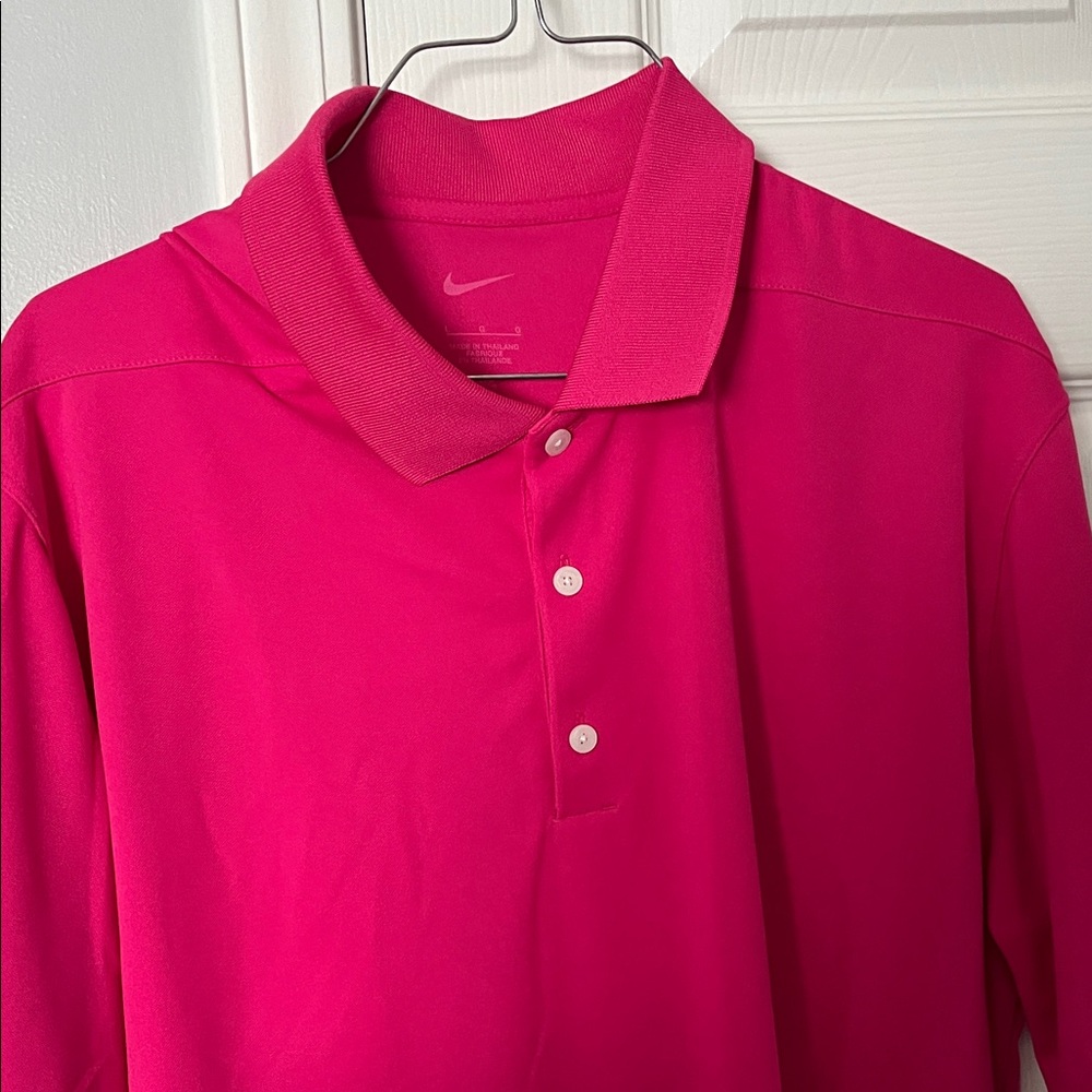 Nike Men's Pink Polo Shirt